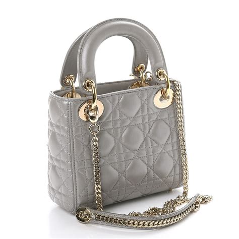 mini lady dior gray|lady dior small dimension.